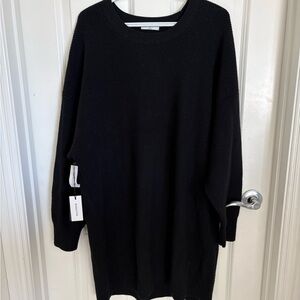 Babaton Black Crewneck Sweater Dress